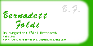 bernadett foldi business card