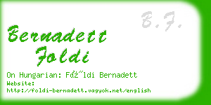 bernadett foldi business card